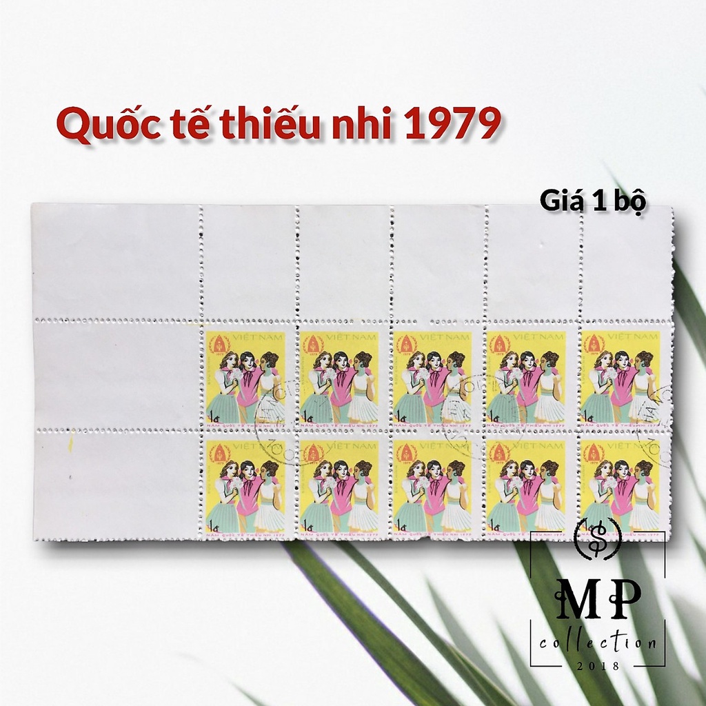 Bộ tem sưu tầm xưa Năm quốc tế thiếu nhi Việt Nam 1979 4 con