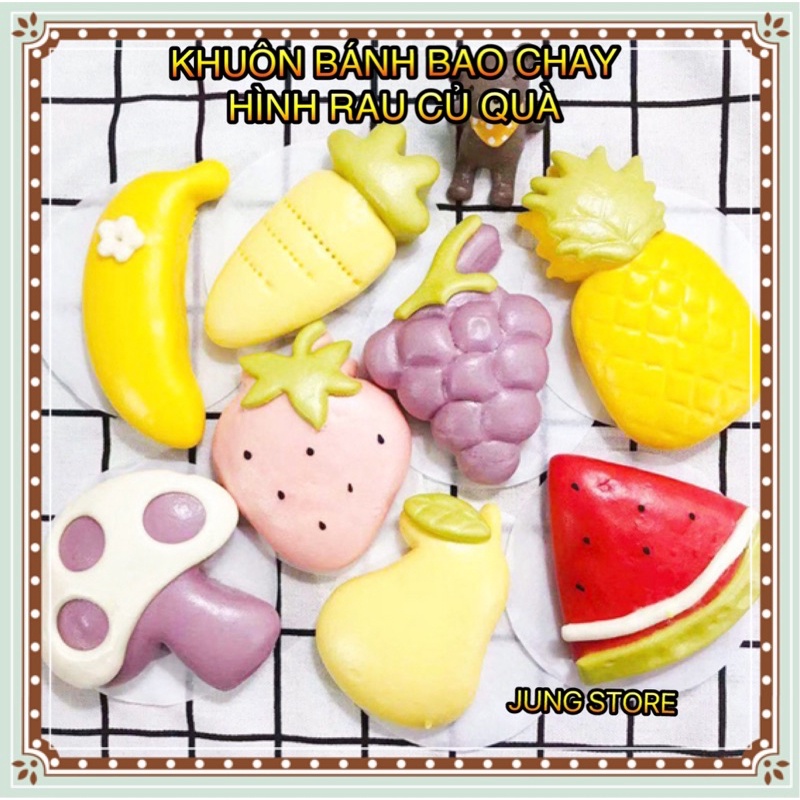 Khuôn bánh bao chay tạo hình rau củ quả cỡ lớn, khuôn bánh mì tạo hình siêu xinh