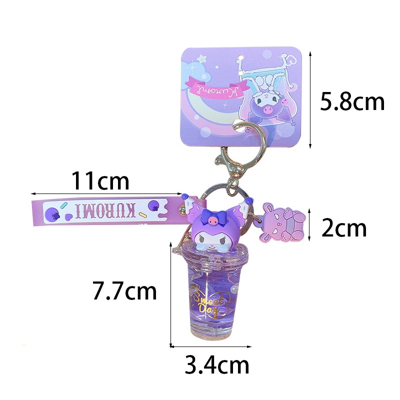 Sanrio Móc Chìa Khóa Kim Tuyến Nước Mymelody Kuromi Thời Trang Cho Cặp Đôi