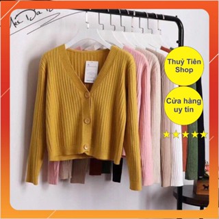 Áo Cadigan Len 3 Cúc Hàng Quảng Châu (loại dày)