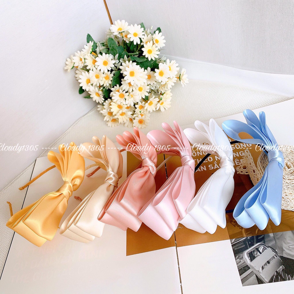 Cài tóc/Bờm tóc nơ ruy băng 3 tầng mềm mại bảng lớn