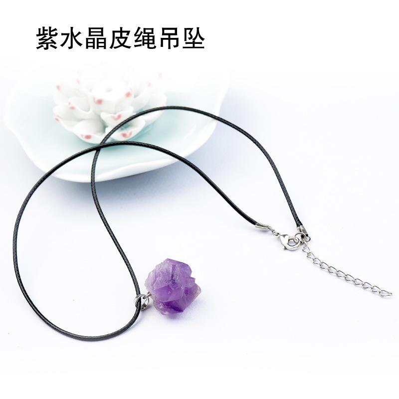 Mặt Dây Chuyền Bằng Đá Thạch Anh Tím Tự Nhiên