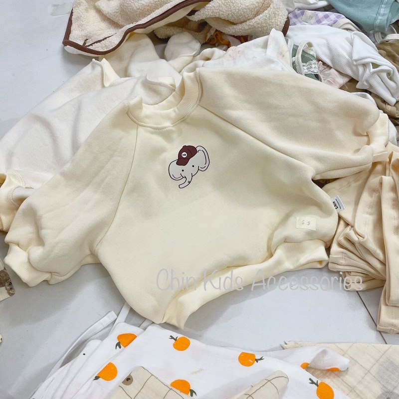 Áo sweater nỉ fom Hàn Quốc unisex cực xinh cho bé