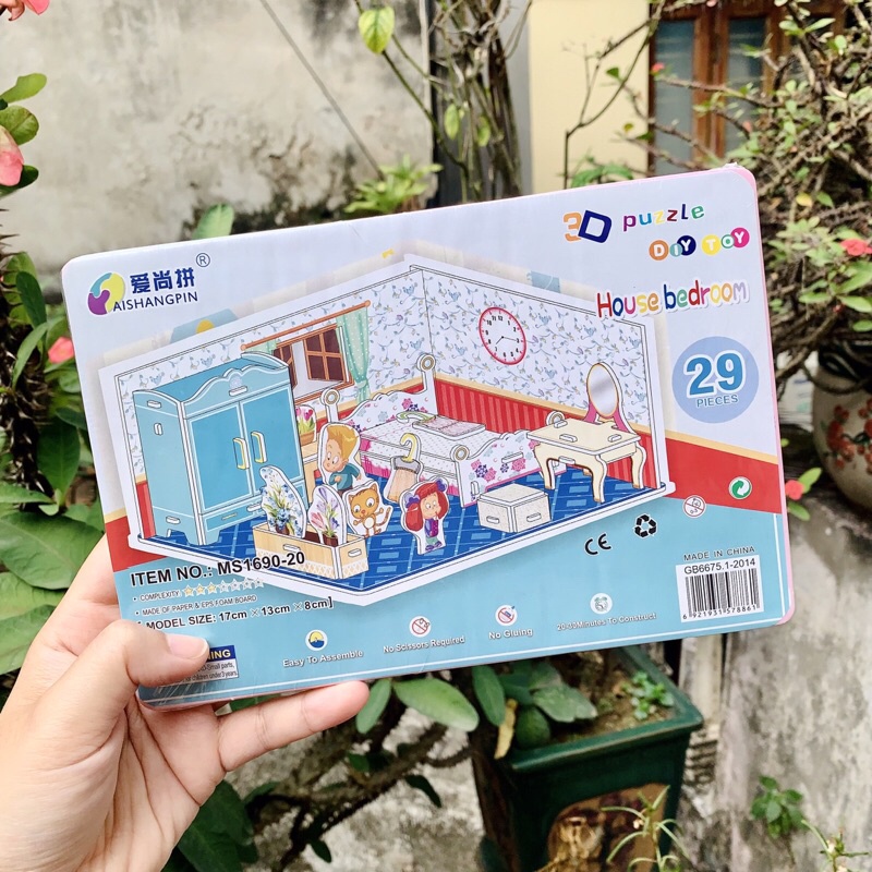 Đồ Chơi Giáo Dục Mô Hình Lắp Ráp 3D Bằng Giấy Bìa Xốp Cho Bé - Phòng Của Bé 2