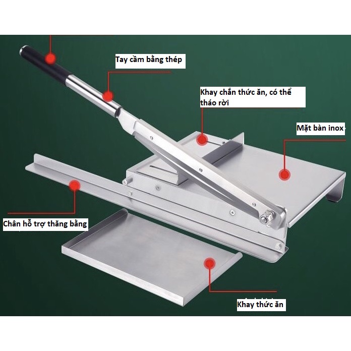 Máy Cắt Giò Heo, Cắt Gà Đa Năng - Cắt Chân Giò, Cắt Sườn, Thịt Đông Lạnh - Inox 430 dày 2mm, Dao dài 50 Cm - BH 5 năm