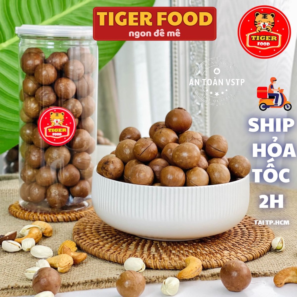 Macca nứt vỏ 500g TIGER FOOD Hạt Macca sấy Organic dinh dưỡng ăn kiêng giảm cân tuyệt vời