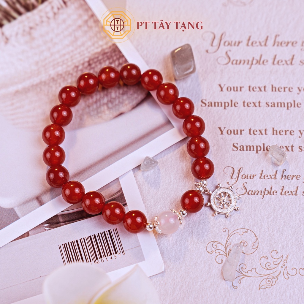 Vòng tay Phong Thủy MNao Đỏ Mix Bạc S925 Cao Cấp [TẶNG HỘP GỖ] may mắn tài lộc mệnh Hỏa Thổ - Phong Thủy Tây Tạng