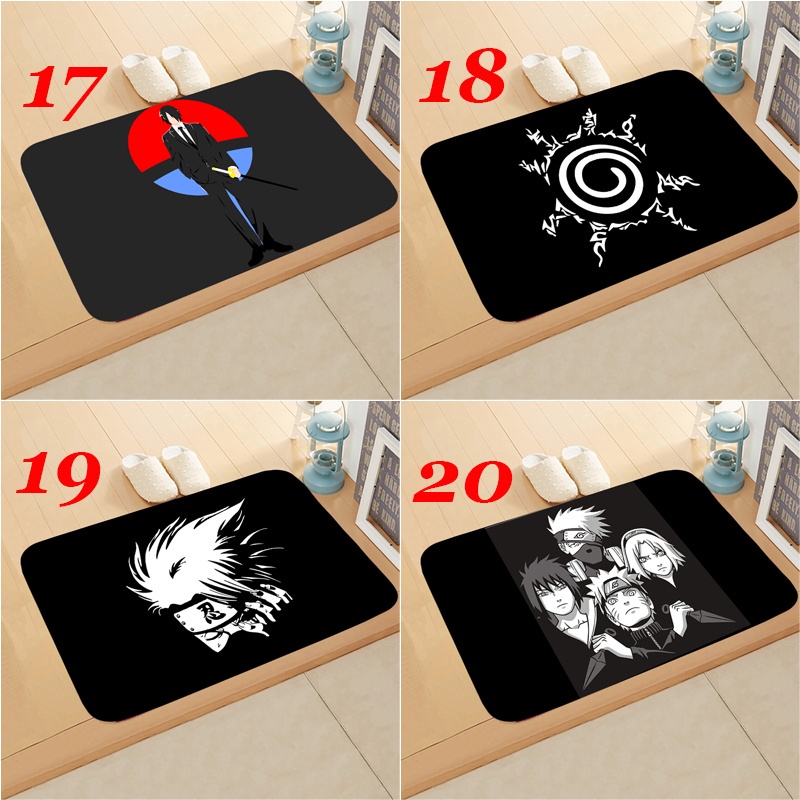 Thảm lót cửa chùi chân Chống Trượt In Logo Naruto Uchiha Clan Itachi Nhật Bản 60x40cm