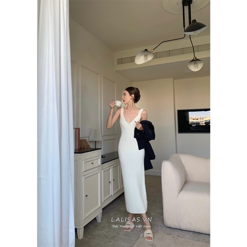 Đầm Dệt Kim Dáng Ôm Thời Trang Retro Thanh Lịch Kiểu Hàn Quốc