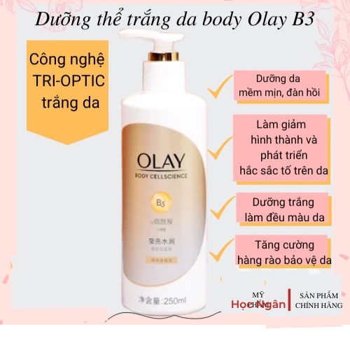 Sữa dưỡng thể Olay B3 Retinol, dưỡng ẩm, trắng da toàn thân, mẫu mới dung tích 250ml, myphamhocngan1 | BigBuy360 - bigbuy360.vn