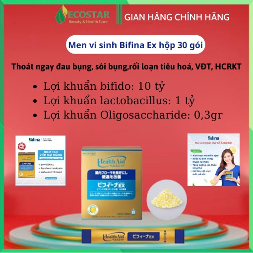 Men vi sinh Nhật Bản Bifina Ex - Hỗ trợ hiệu quả Viêm Đại Tràng Cấp và Mãn Tính
