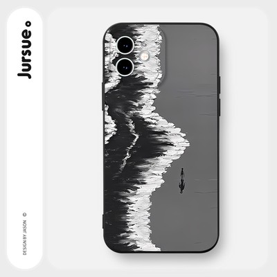 Ốp lưng JURSUE chống bẩn hình độc lạ ngầu nam đen Cho iPhone 16 15 14 13 12 11 Pro Max SE 2020 X XR XS ip 8 7 Plus Y2596