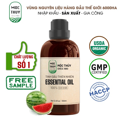 Tinh dầu Dưa Hấu nguyên chất hữu cơ MỘC THỦY khử mùi làm thơm phòng thư giãn 10ml,100ml - Đạt chuẩn chất lượng