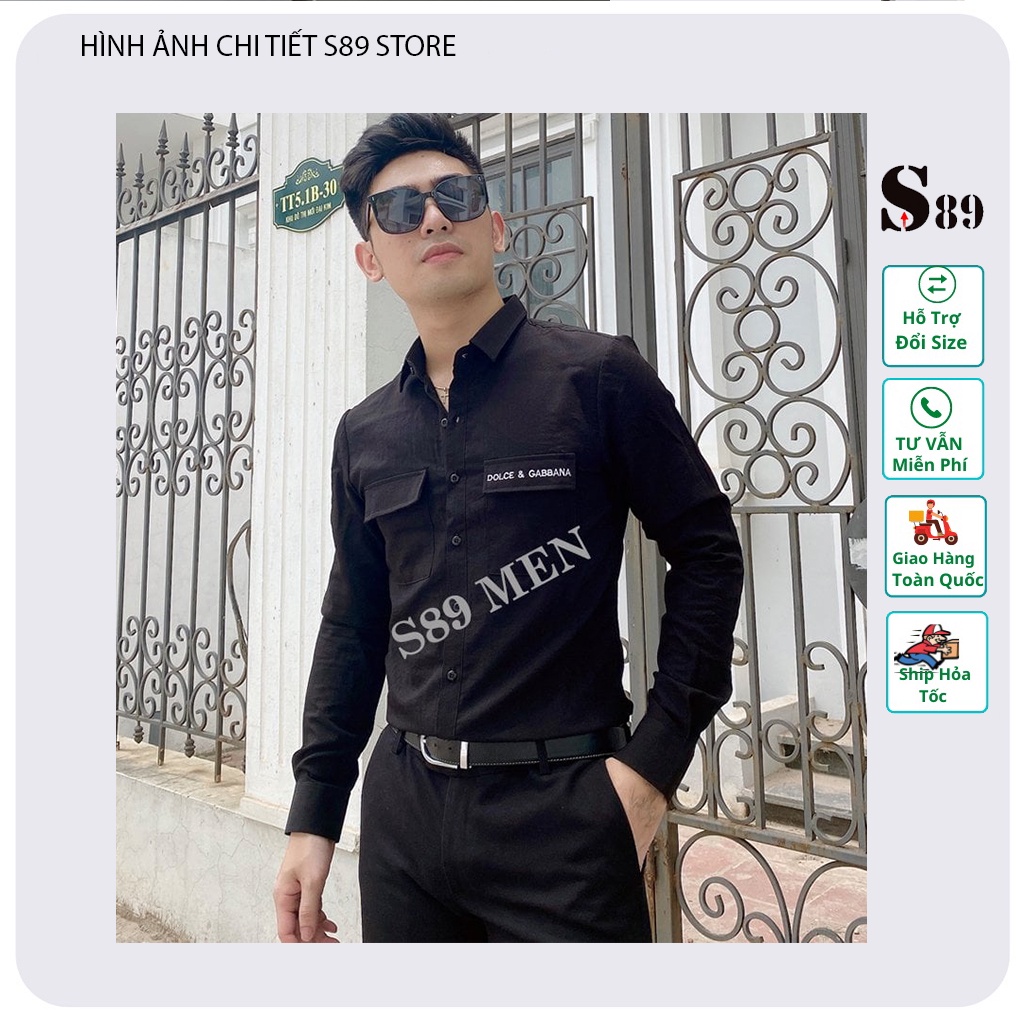 Áo sơ mi đũi nam dài tay form sllim fit Hàn Quốc vải dày dặn 3 màu đen , trắng , nâu