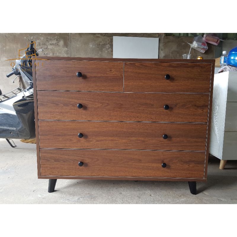 Tủ gỗ đa năng ngăn kéo đựng quần áo QHOME, để đầu giường và decor phòng khách KT 100x38x80cm | BigBuy360 - bigbuy360.vn