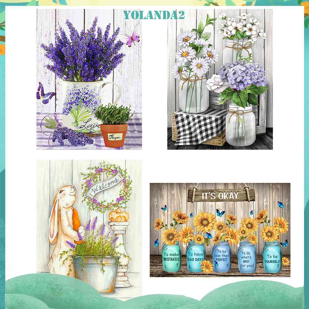 Toàn Bộ Bộ Tranh Thêu Chữ Thập 11CT DIY Hình Bông Hoa