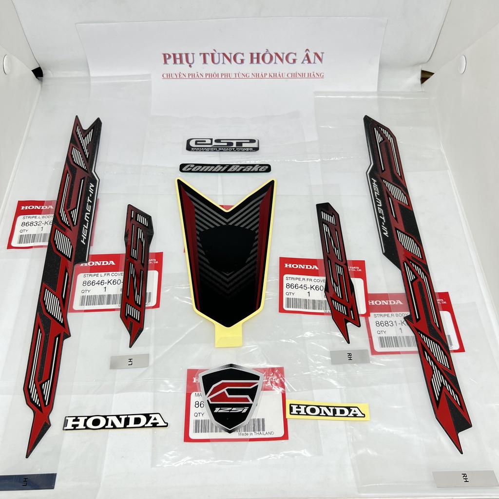 Bộ tem Click 2017 đen mâm đồng nhập khẩu chính hãng Honda Thailand - PT HỒNG ÂN