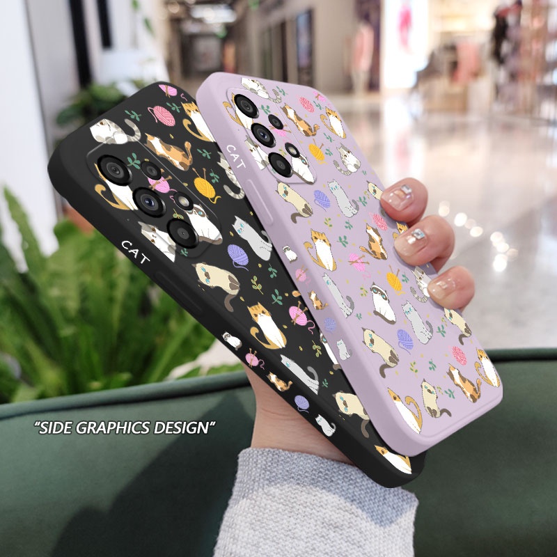 Ốp Điện Thoại Silicone Dẻo In Họa Tiết Mèo Đơn Giản Cho Samsung Galaxy A73 A53 A33 A23 5G