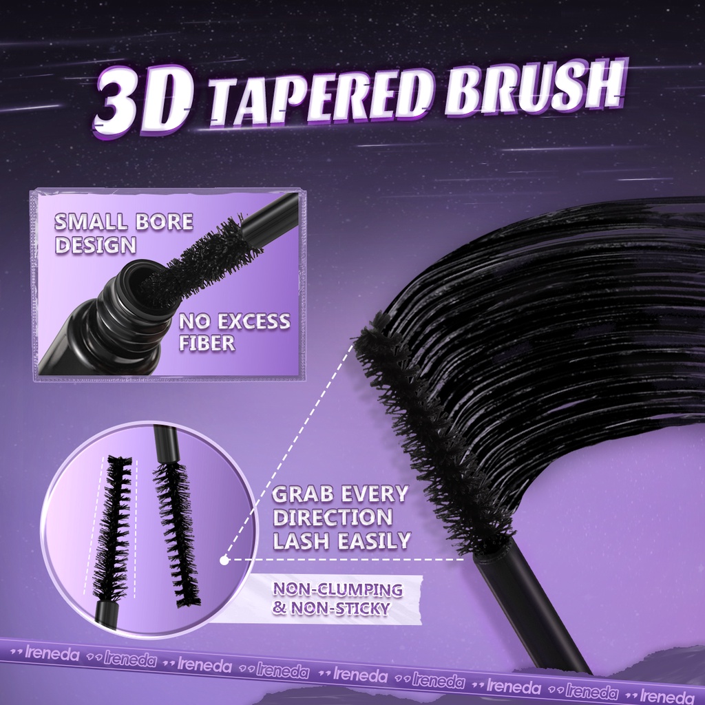 Set Mascara Dạng Gel IRENEDA Chống Thấm Nước Lâu Trôi Không Nhòe Làm Cong Và Dài Mi