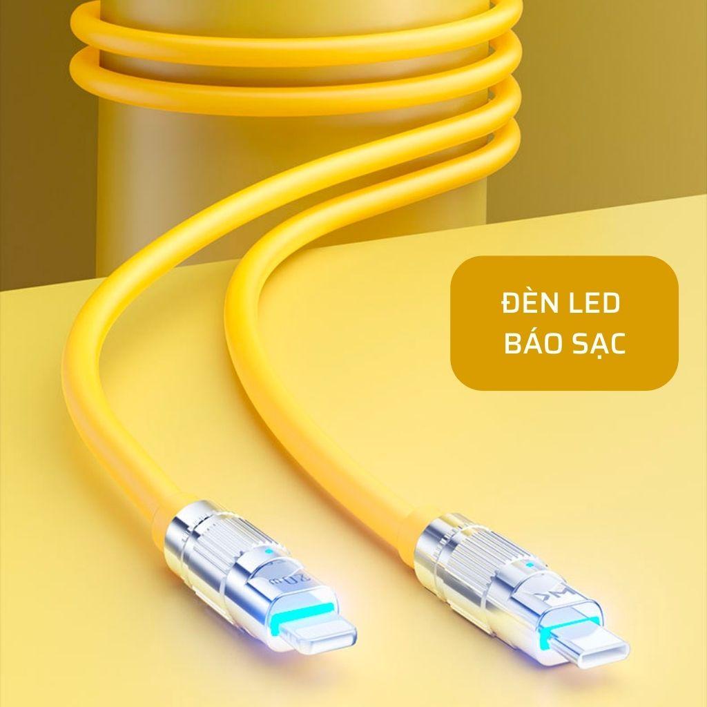 Cáp Sạc Siêu Bền Type C và iP 100W/PD20W/6A Hợp Kim, Chống Rối, Tốc Độ Siêu Nhanh, Bọc Cao Su Non