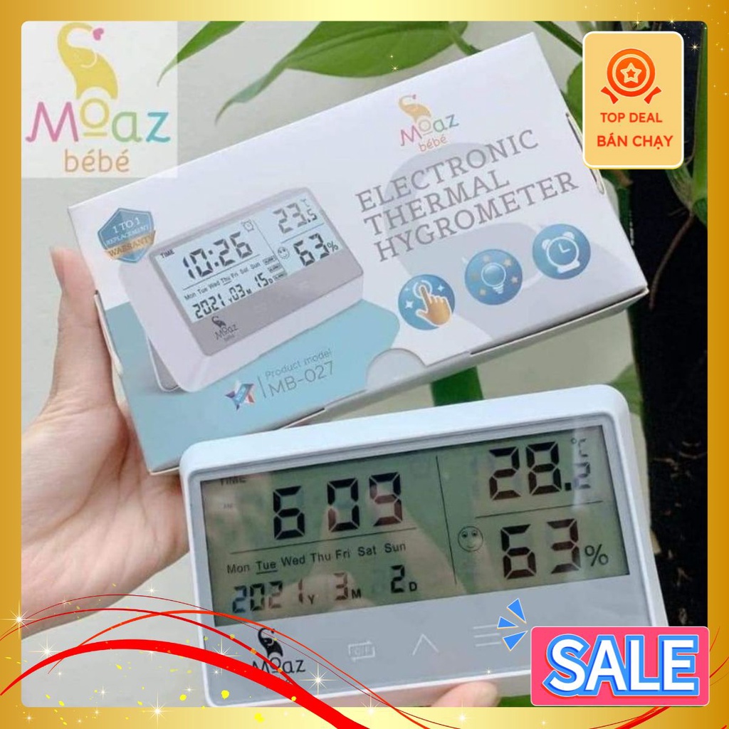 nhiệt kế đo nhiệt độ phòng và độ ẩm Moaz bebe Mb027