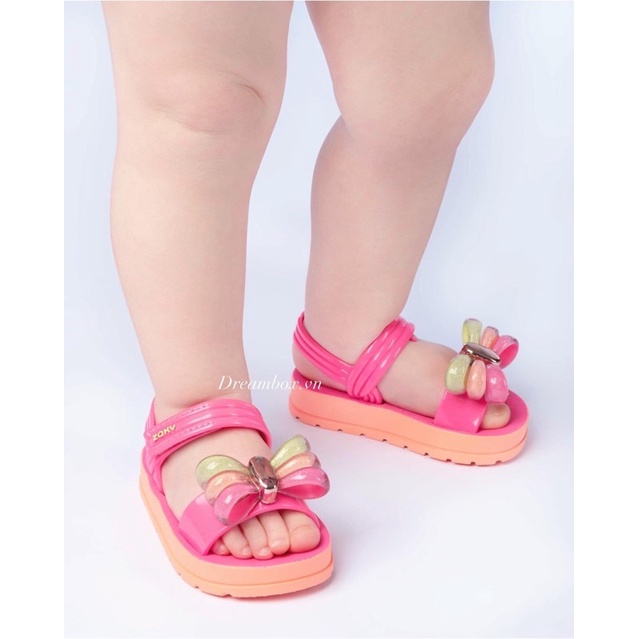 Dép Zaxy quai ngang nơ kẹo hồng đậm