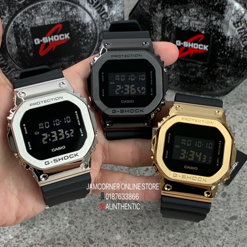 CASIO Dây Đeo Kim Loại 100% Chính Hãng GM-5600 Thiết Kế Mặt Vuông Cho Đồng Hồ Thể Thao c1195