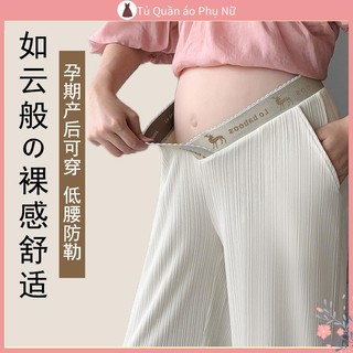 Quần Bầu Mùa Đông Quần Jogger Nữ Quần Lụa Mỏng Ống Rộng Lưng Thấp Thời Trang  Hè Dành Cho Mẹ