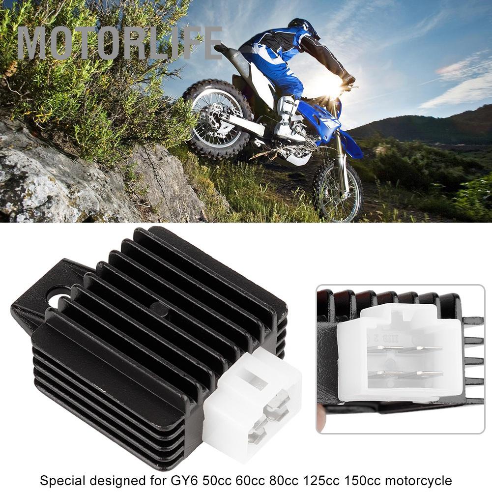 Motorlife Bộ chỉnh lưu điều điện áp toàn sóng 12V Phù hợp cho xe máy GY6 50cc-150cc