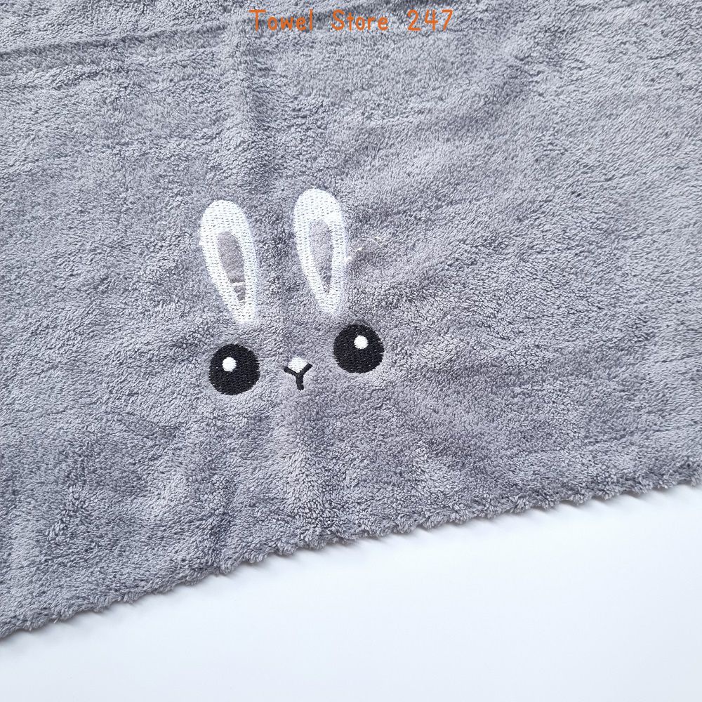 Khăn tắm lớn Lông Cừu Hàn Quốc 50x100cm, 70x140cm siêu mềm mịn Thêu nhiều hình, thấm nước tốt