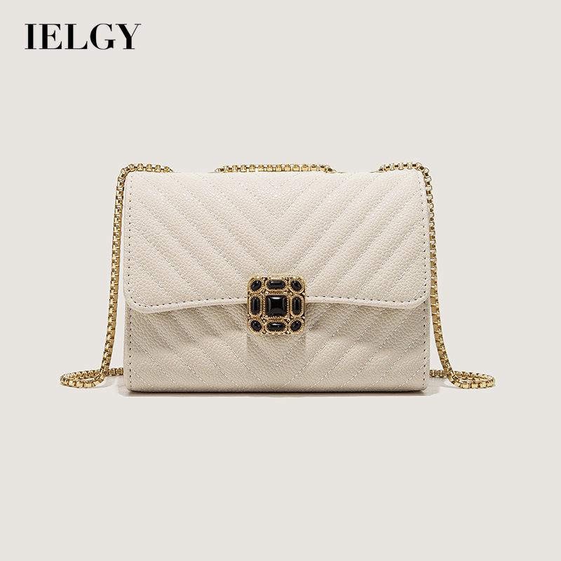 Túi Đeo Chéo Đô Thị Màu Trắng Họa Tiết Hình Thoi Đơn Giản Cho Nữ