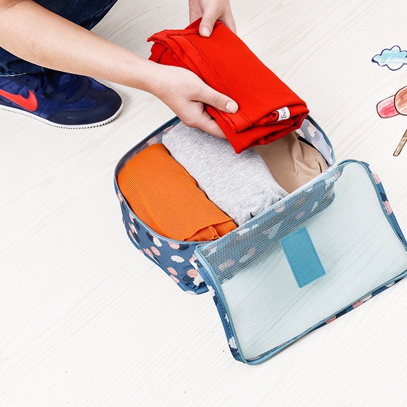 Set 6 Túi Đựng Đồ Trang Điểm Chống Thấm Nước Tiện Dụng Khi Đi Du Lịch