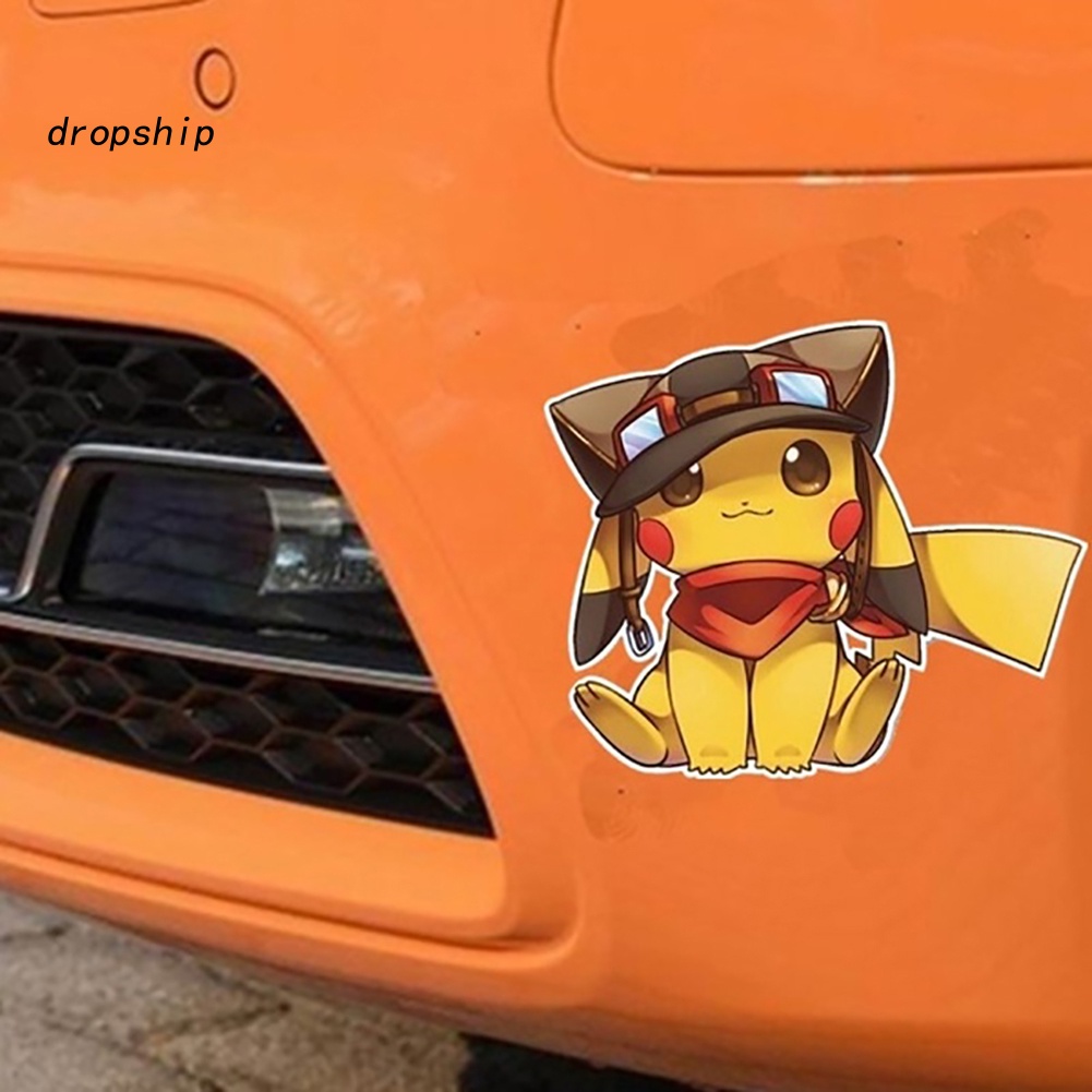 Đề Can Dán Trang Trí Xe Hơi / Xe Máy Hình Pokemon Pikachu Dễ Thương