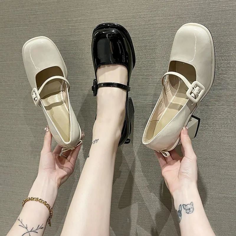 Giày Cao Gót Mũi Vuông Phong Cách Retro Thời Trang Mùa Hè Dành Cho Nữ