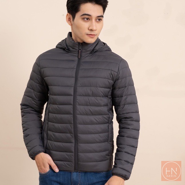 Áo phao nam siêu nhẹ, chất liệu giữ nhiệt chống thấm nước form dáng vừa vặn, mũ có thể tháo.