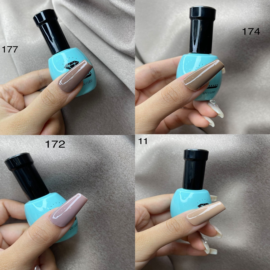 Sơn gel NL mẫu mới chai tròn chắc chắn  dùng máy hơ tone nhiều màu sắc đỏ hồng xanh các loại chai 15ml s2