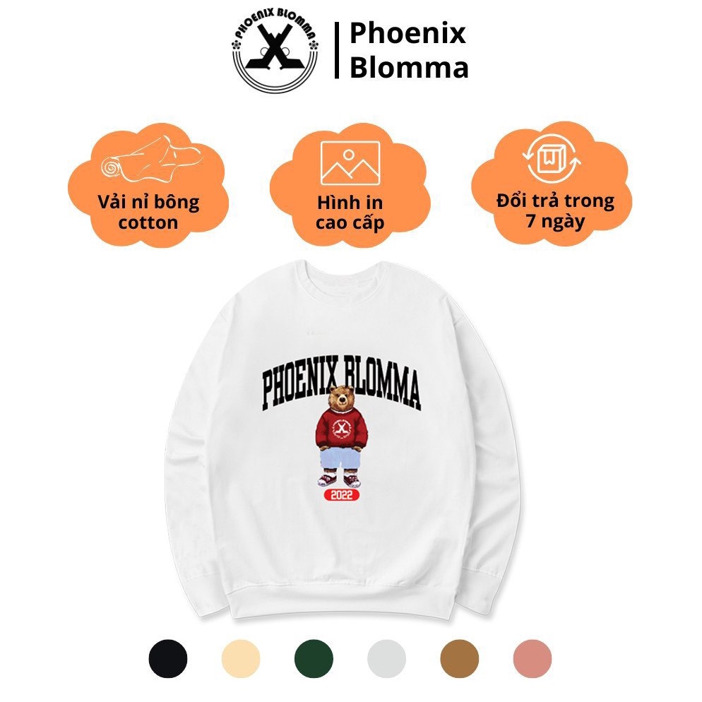 Áo sweater phoenix blomma gấu đỏ .