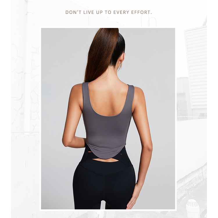 Áo Thun Thể Thao Sát Nách Chống Sốc Thiết Kế Bất Đối Xứng Thời Trang