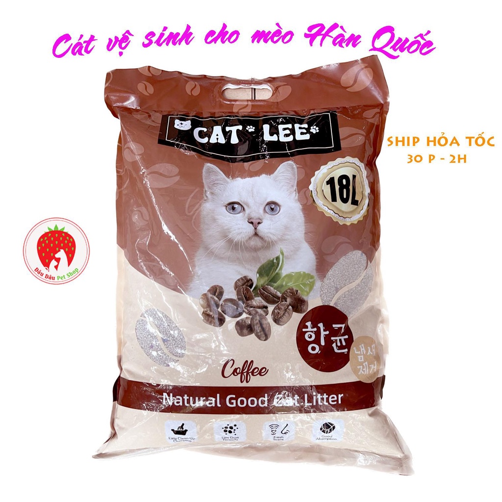 Cát vệ sinh cho mèo Hàn quốc - Cat Lee 18L siêu khử mùi