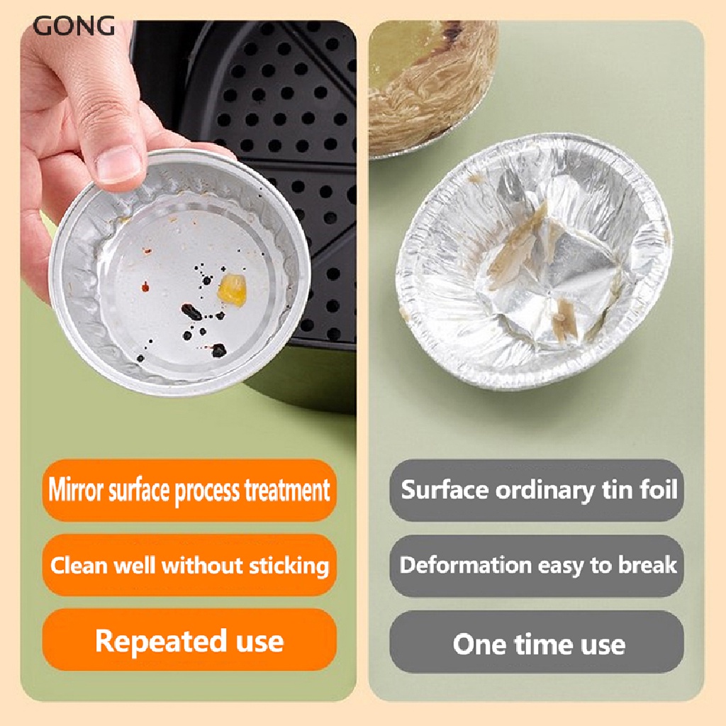 Set 10 Cốc Lá Nhôm Dày Dặn Hình Tròn Chuyên Dụng Cho Nướng Bánh Cupcake