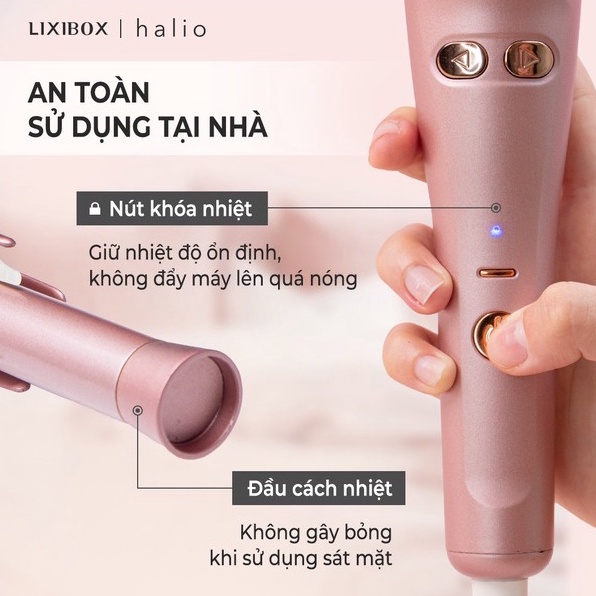 Máy Uốn Tóc Tự Xoay Ion Âm Halio Auto Rotating Hair Curler - Hàng chính hãng - Bảo hành 12 tháng