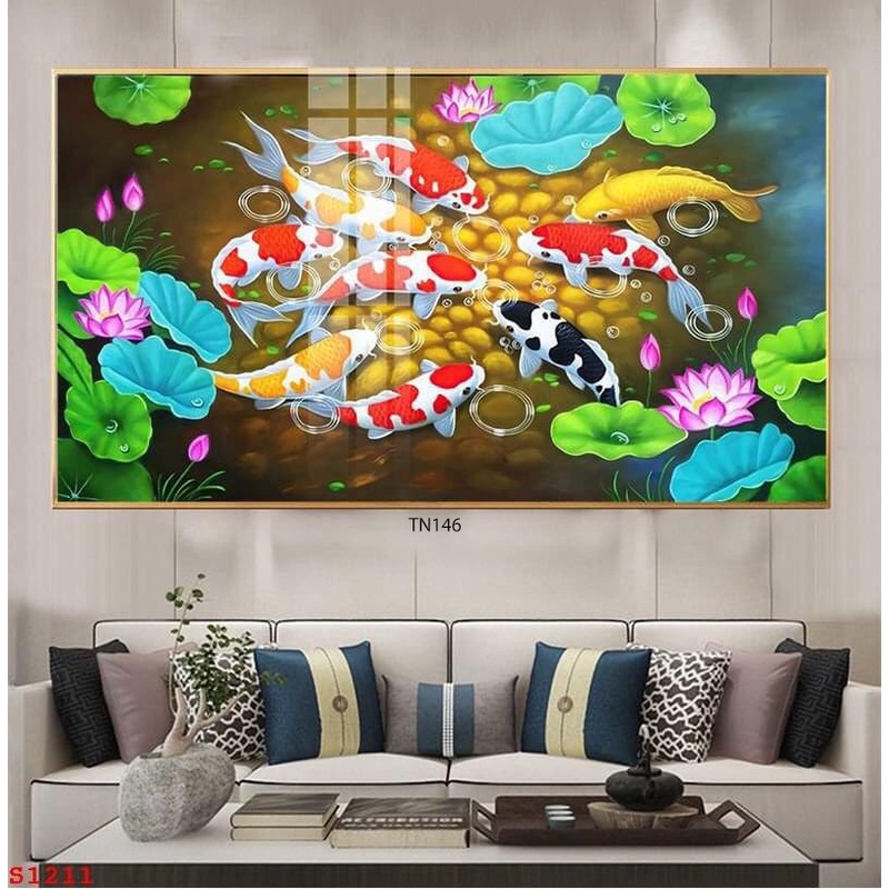 Tranh Cá Chép Tráng Gương  Phong Thủy Treo Tường. Trang Trí Phòng Khách/ Phòng Làm Việc/ Phòng Ngủ - Simplehouse