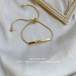 Vòng tay titan nữ Lover Dream, vòng dây rút gold bar điều chỉnh size, vòng tay đôi bạn thân nữ