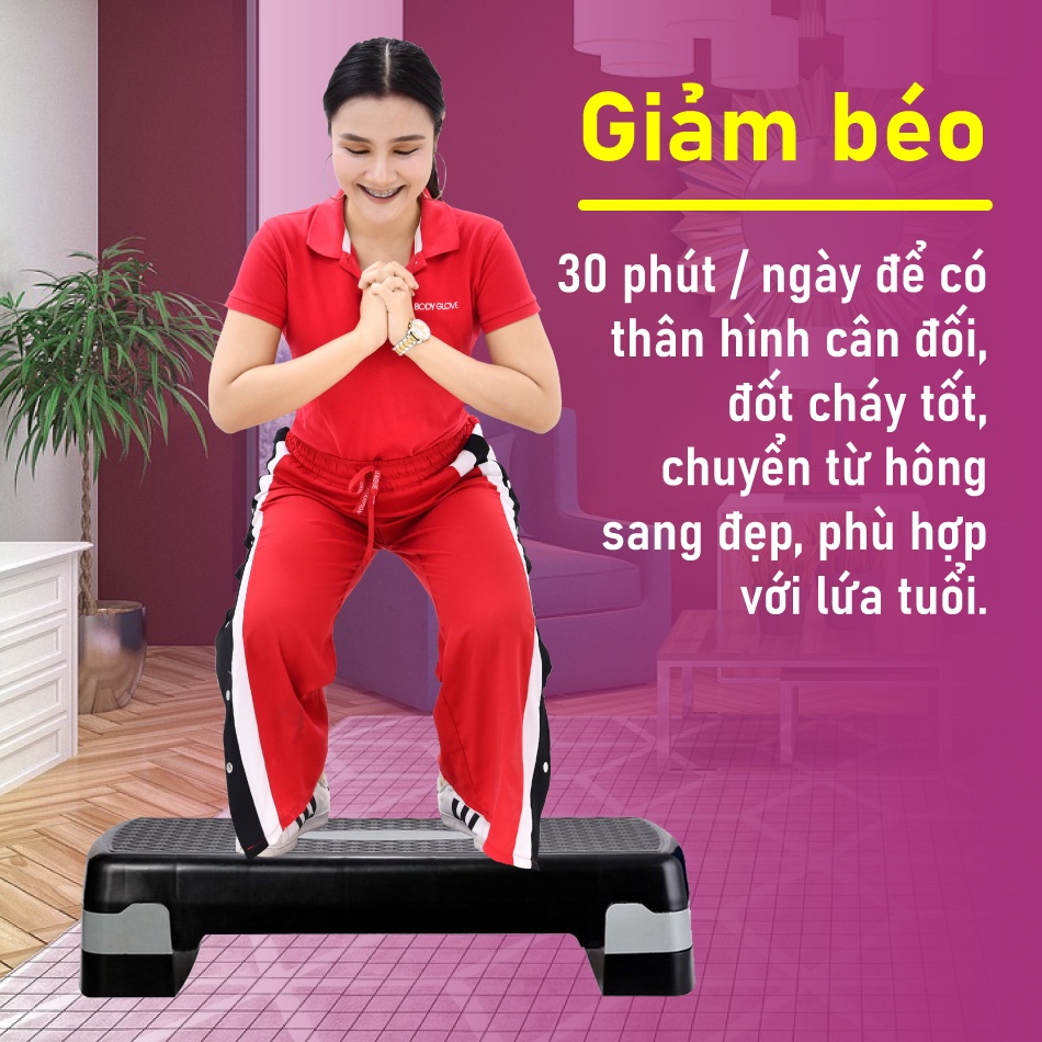 BG-Bục tập aerobic step dậm nhảy giảm cân toàn thân⚡Size 68cm & 78cm⚡ Bục dậm nhảy thể dục thẩm mỹ điều chỉnh độ cao