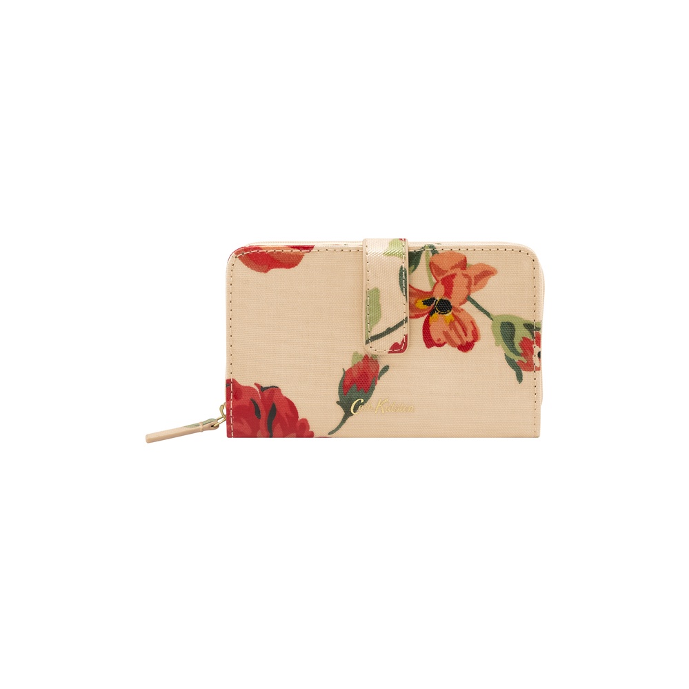 Cath Kidston - Ví nữ gập/Folded Zip Wallet - Archive Rose - Peach/Red