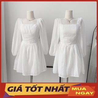 Váy Ren Tay Bồng Chất Liệu Ren Phồng Cao Cấp Hàng Quảng Châu V2092