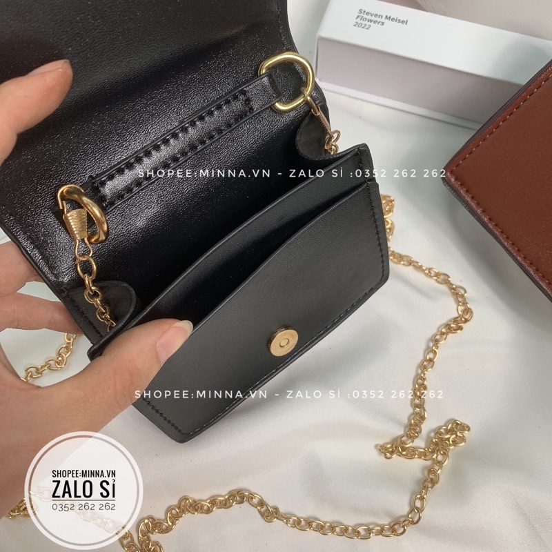 Túi đeo chéo mini nữ size 12 có ngăn kéo khoá mặt sau