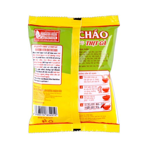 Thùng Cháo Ăn Liền Cao Cấp Khánh Hòa Nutrition Vị Thịt Bằm/Vị Thịt Gà Gói 50G - 50 Gói