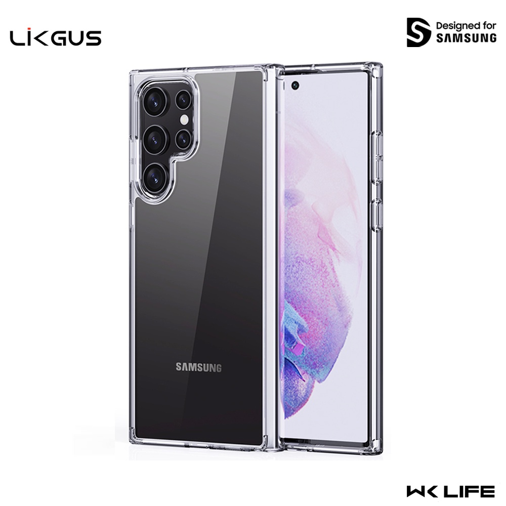 Ốp Chống Sốc Samsung S22 Ultra Trong Suốt Likgus Viền Dẻo Mặt Lưng PC Cứng