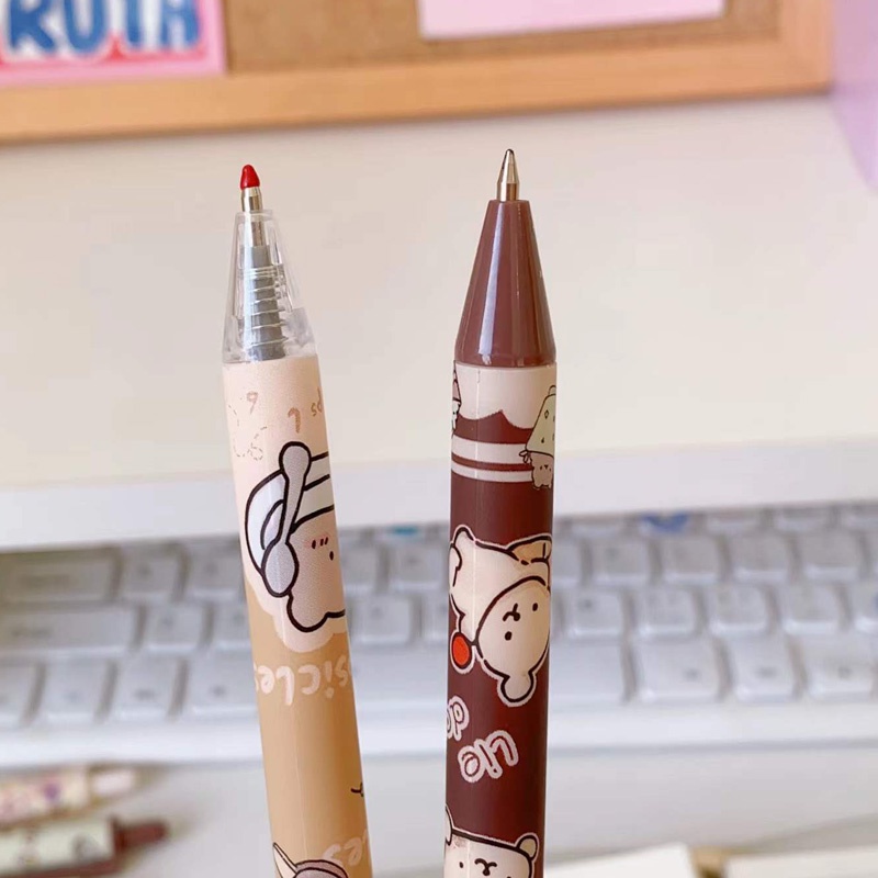 Set 6 Bút Bi Mực Đen Ngòi 0.5mm